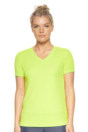 Expert Brand Women's Oxymesh™ V-Neck Tec Tee in Key Lime#key-lime