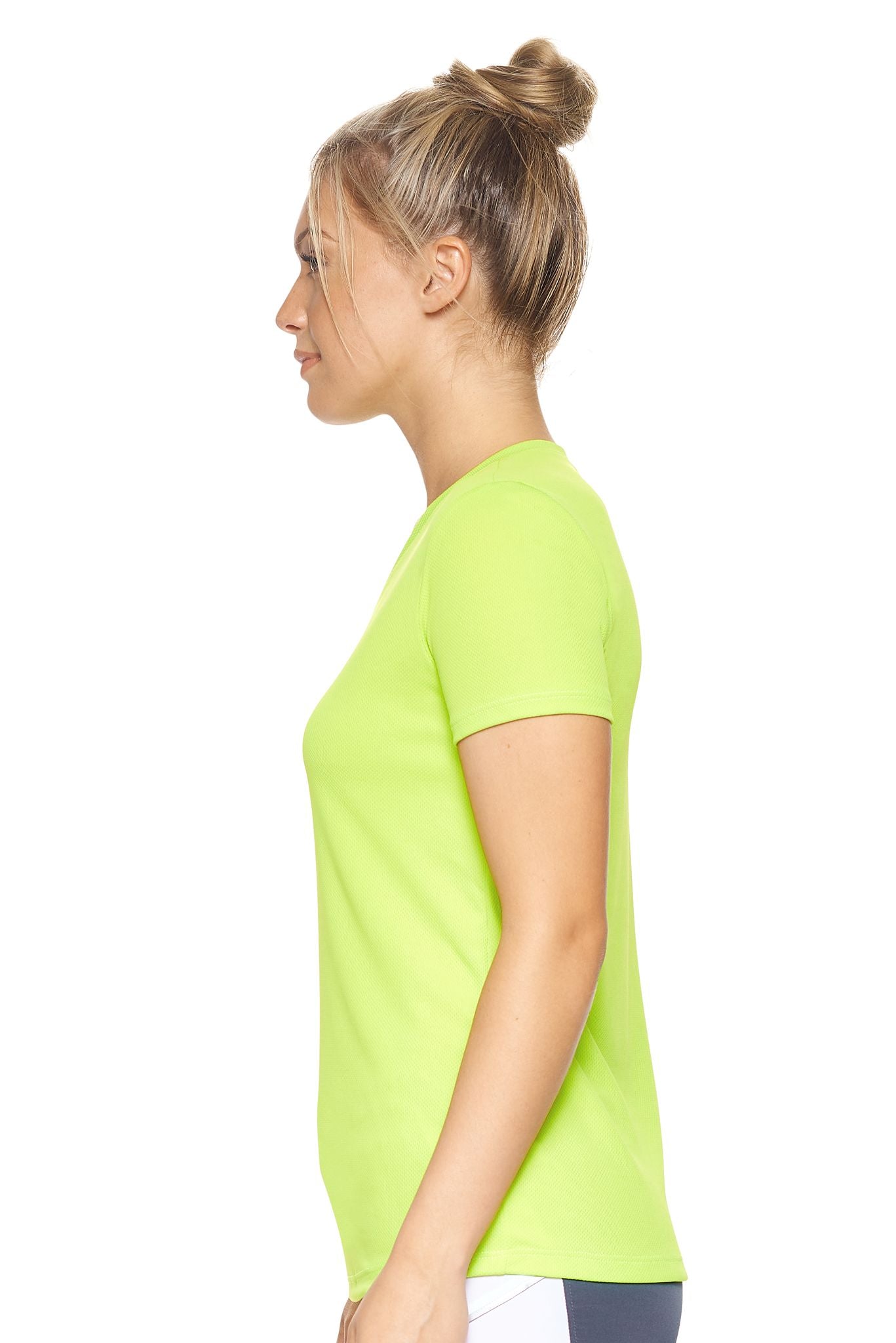 Expert Brand Women's Oxymesh™ V-Neck Tec Tee in Key Lime Image 2#key-lime