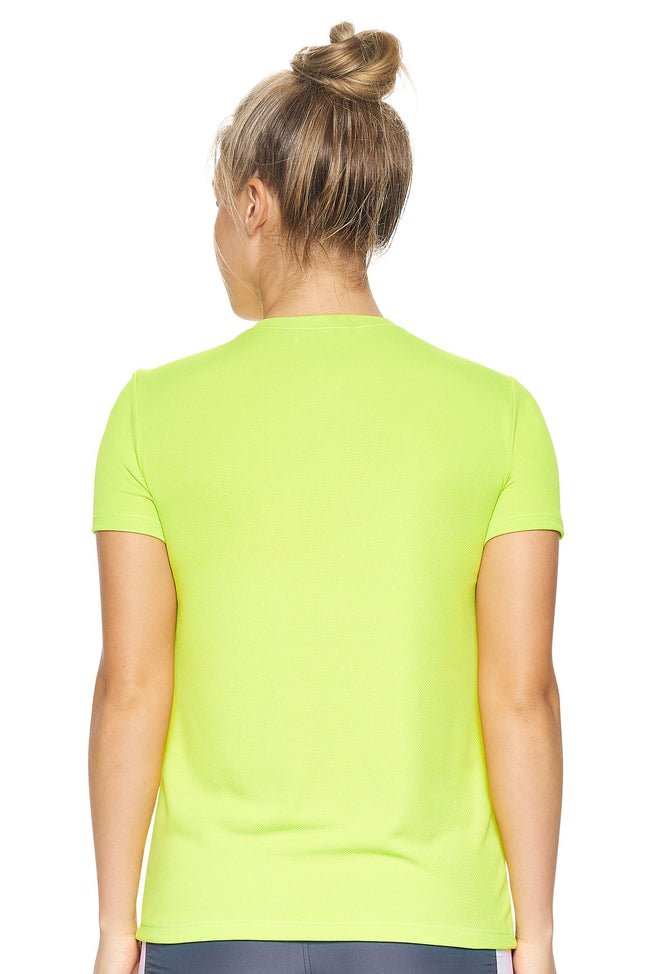 Expert Brand Women's Oxymesh™ V-Neck Tec Tee in Key Lime Image 3#key-lime