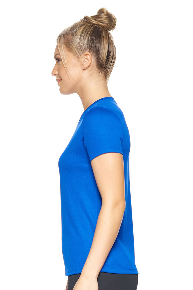 Expert Brand Women's Oxymesh™ V-Neck Tec Tee in Royal Blue Image 2#royal-blue