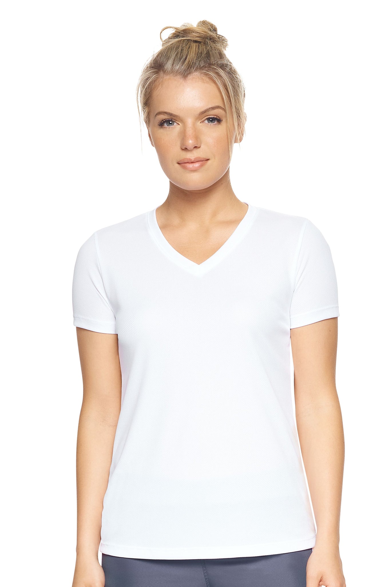 AJ202D🇺🇸 Oxymesh™ V-Neck Tec Tee - Expert Brand #WHITE