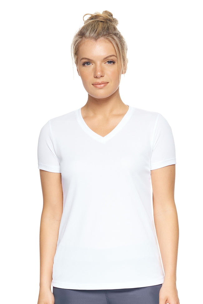 AJ202D🇺🇸 Oxymesh™ V-Neck Tec Tee - Expert Brand #WHITE