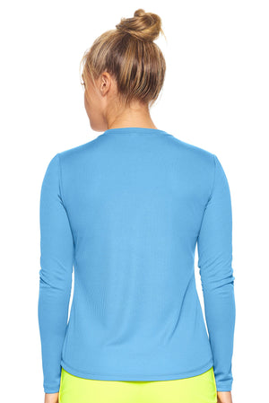 Expert Brand Wholesale Women's Oxymesh™ Long Sleeve Tec Tee in carolina blue Image 3#carolina-blue