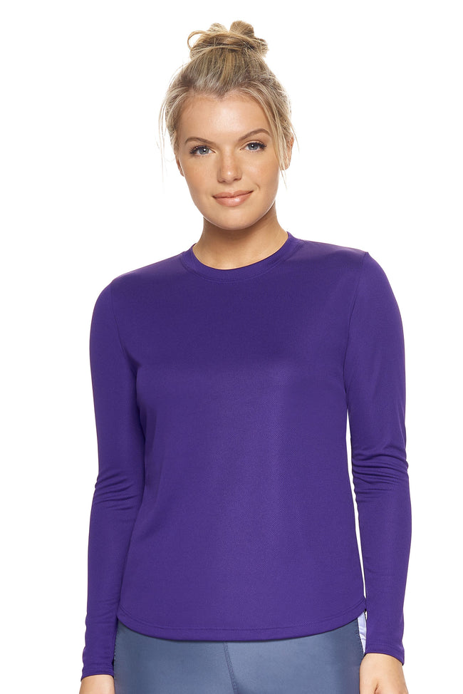 AJ301D🇺🇸 Oxymesh™ Long Sleeve Tec Tee - Expert Brand #DARK PURPLE