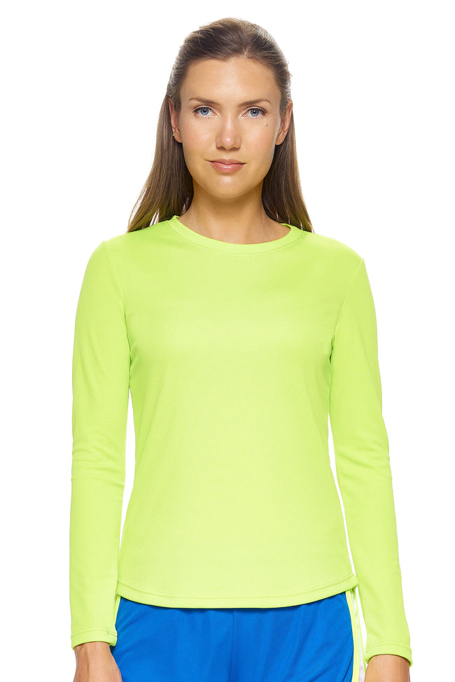 Expert Brand Wholesale Women's Oxymesh™ Long Sleeve Tec Tee in Key Lime#key-lime