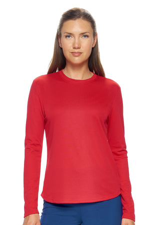 Expert Brand Wholesale Women's Oxymesh™ Long Sleeve Tec Tee in true red#true-red