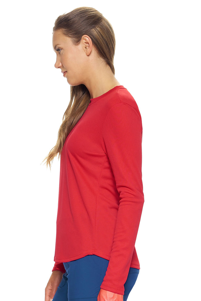 Expert Brand Wholesale Women's Oxymesh™ Long Sleeve Tec Tee in true red Image 2#true-red