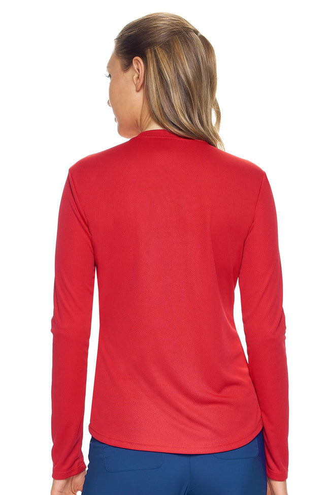 Expert Brand Wholesale Women's Oxymesh™ Long Sleeve Tec Tee in true red Image 3#true-red