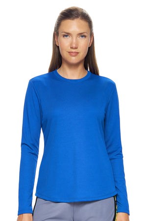 Expert Brand Wholesale Women's Oxymesh™ Long Sleeve Tec Tee in Royal Blue#royal-blue