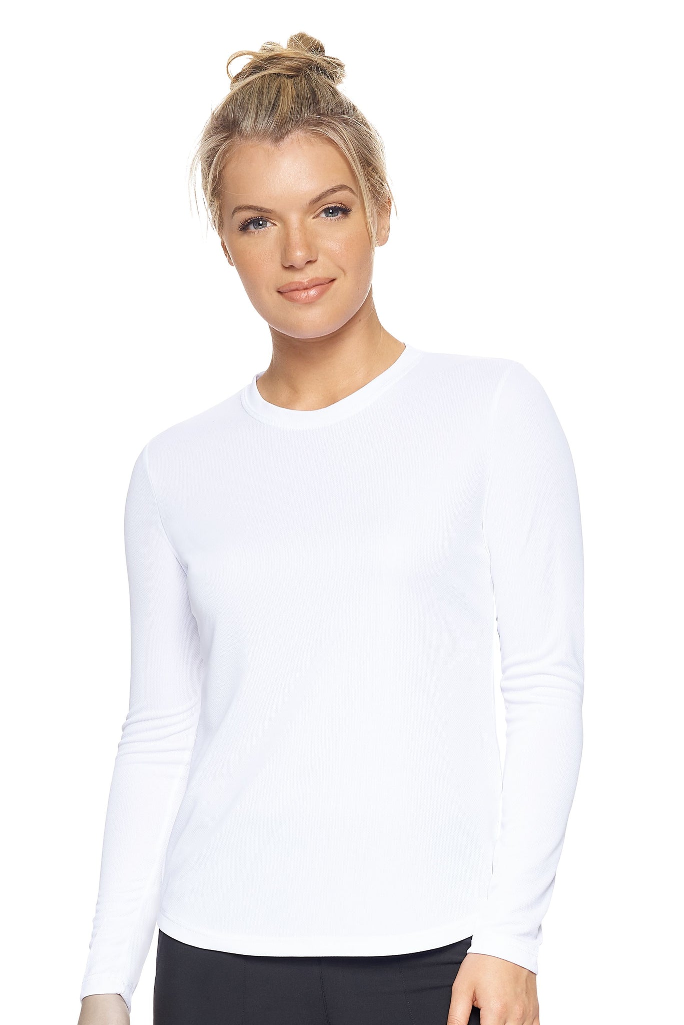 Expert Brand Wholesale Women's Oxymesh™ Long Sleeve Tec Tee in white#white