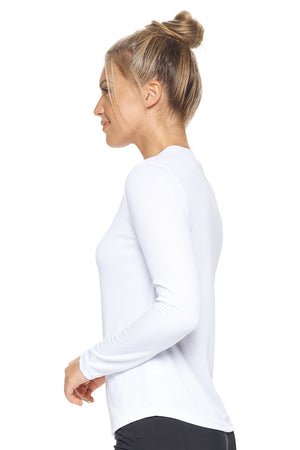Expert Brand Wholesale Women's Oxymesh™ Long Sleeve Tec Tee in white Image 2#white