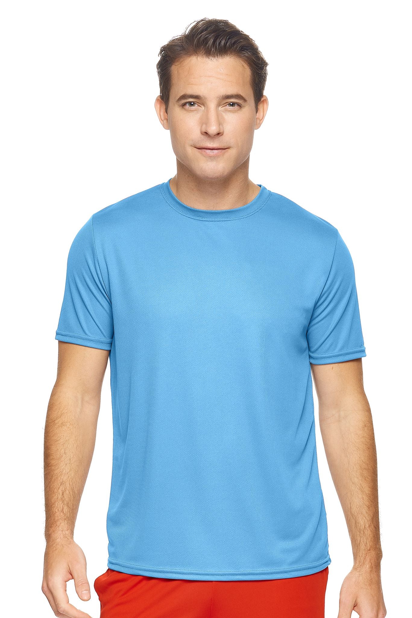 Expert Brand Wholesale Men's Oxymesh™ Short Sleeve Tec Tee Made in USA in Carolina Blue#carolina-blue