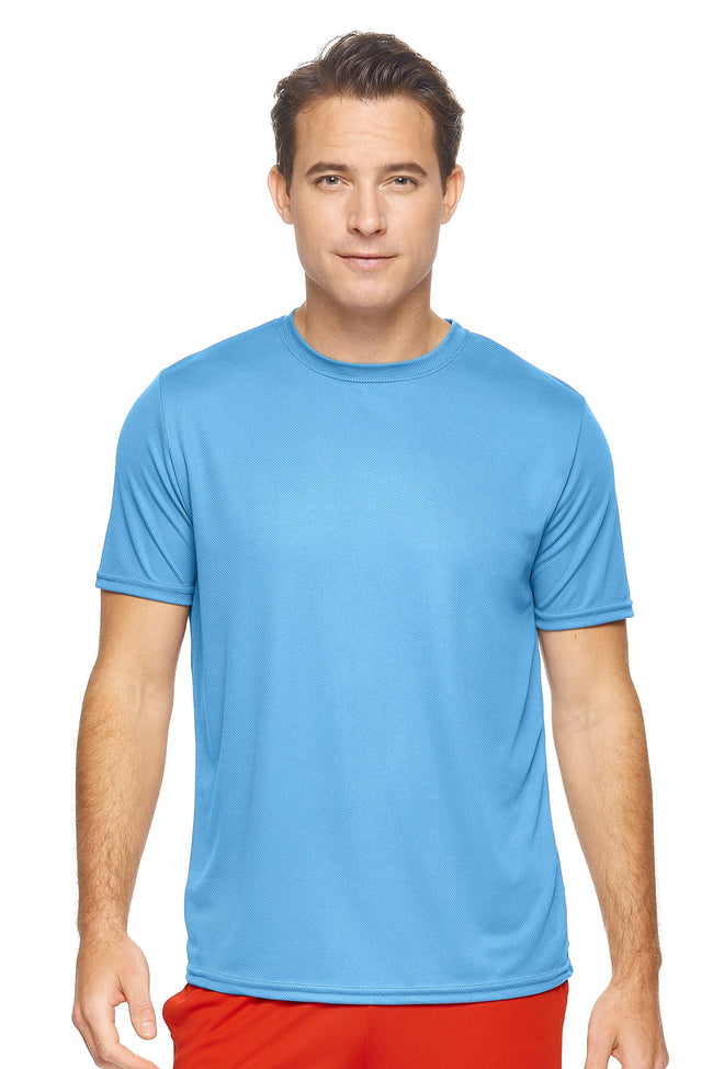 Expert Brand Wholesale Men's Oxymesh™ Short Sleeve Tec Tee Made in USA in Carolina Blue#carolina-blue