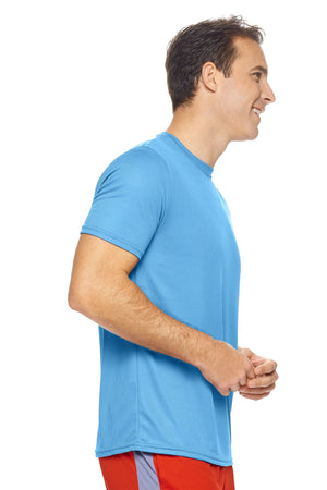 Expert Brand Wholesale Men's Oxymesh™ Short Sleeve Tec Tee Made in USA in Carolina Blue Image 3#carolina-blue