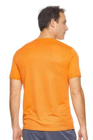 Expert Brand Wholesale Men's Oxymesh™ Short Sleeve Tec Tee Made in USA in Orange Image 3#orange
