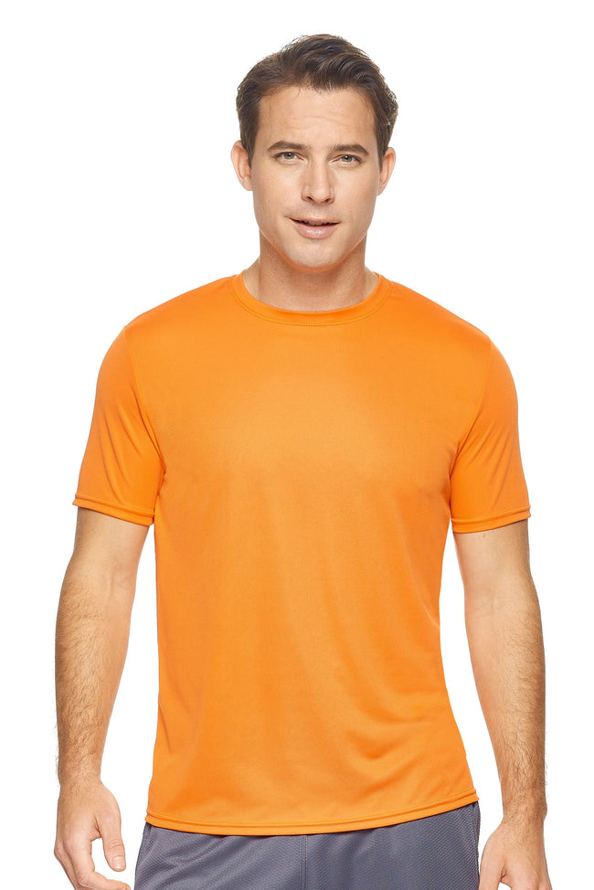 Expert Brand Wholesale Men's Oxymesh™ Short Sleeve Tec Tee Made in USA in Orange#orange