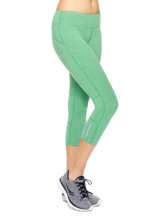 AQ1011 Mid-Rise Zipper Pocket Capri Leggings - Expert Brand #HEATHER KELLY