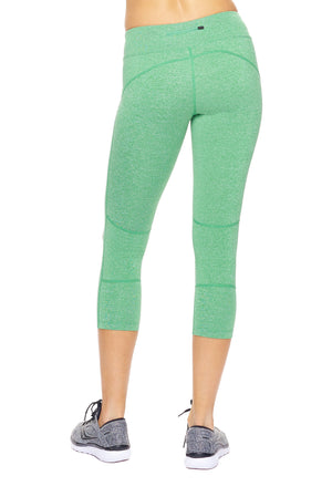 AQ1011 Mid-Rise Zipper Pocket Capri Leggings - Expert Brand #HEATHER KELLY