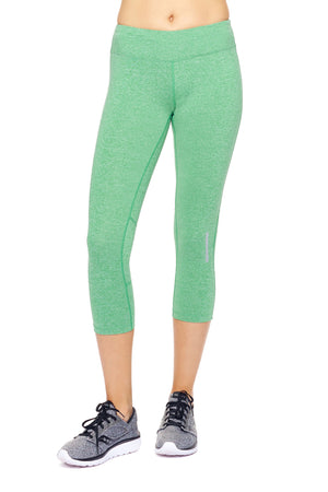 AQ1011 Mid-Rise Zipper Pocket Capri Leggings - Expert Brand #HEATHER KELLY