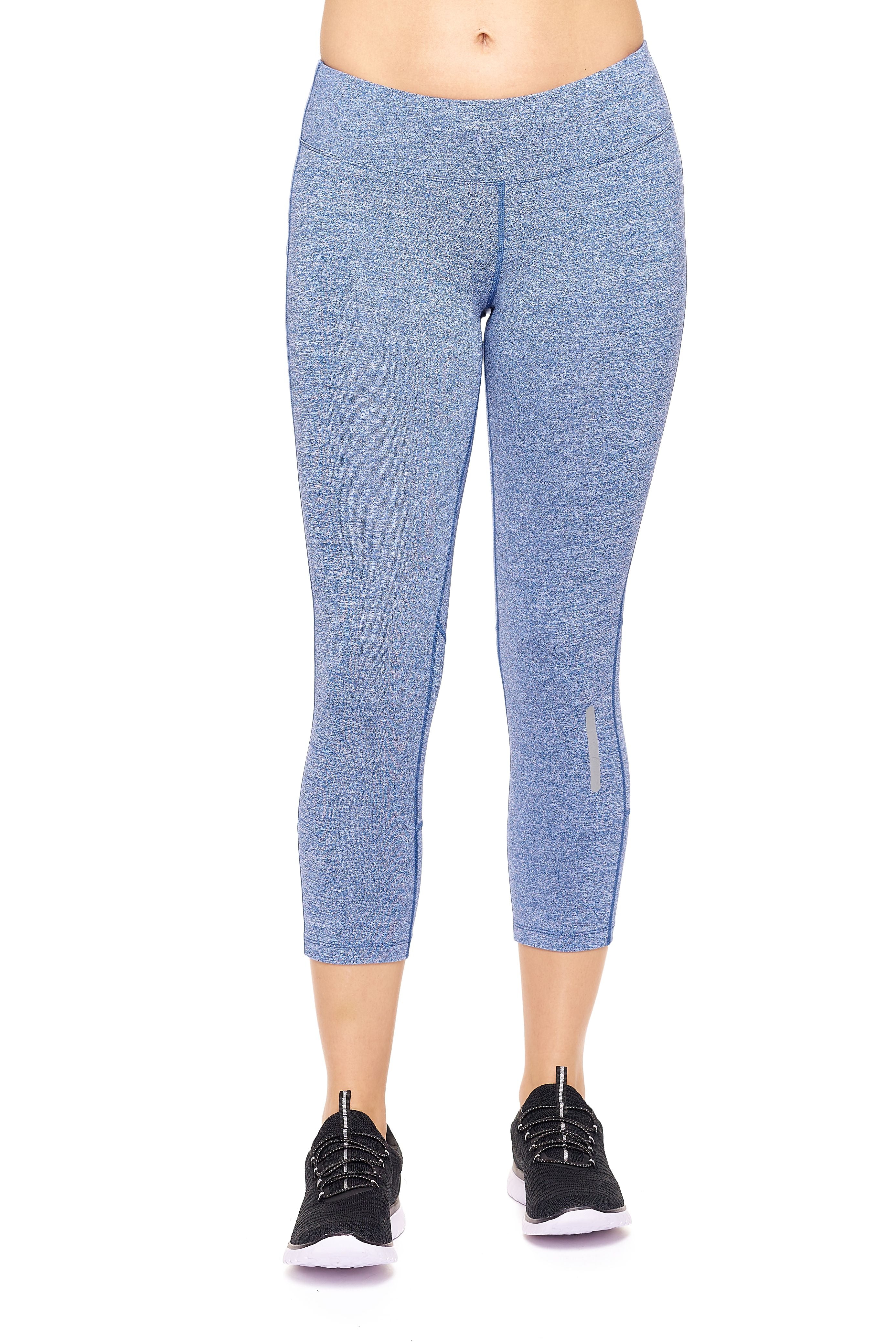 AQ1011 Mid-Rise Zipper Pocket Capri Leggings - Expert Brand #HEATHER ROYAL