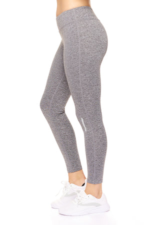 Expert Brand Wholesale Mid-Rise Full Length Leggings in Heather Charcoal Image 2#heather-charcoal