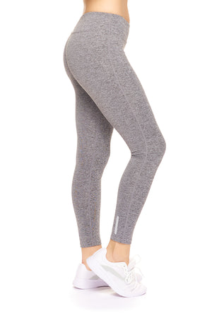 Expert Brand Wholesale Mid-Rise Full Length Leggings in Heather Charcoal Image 3#heather-charcoal