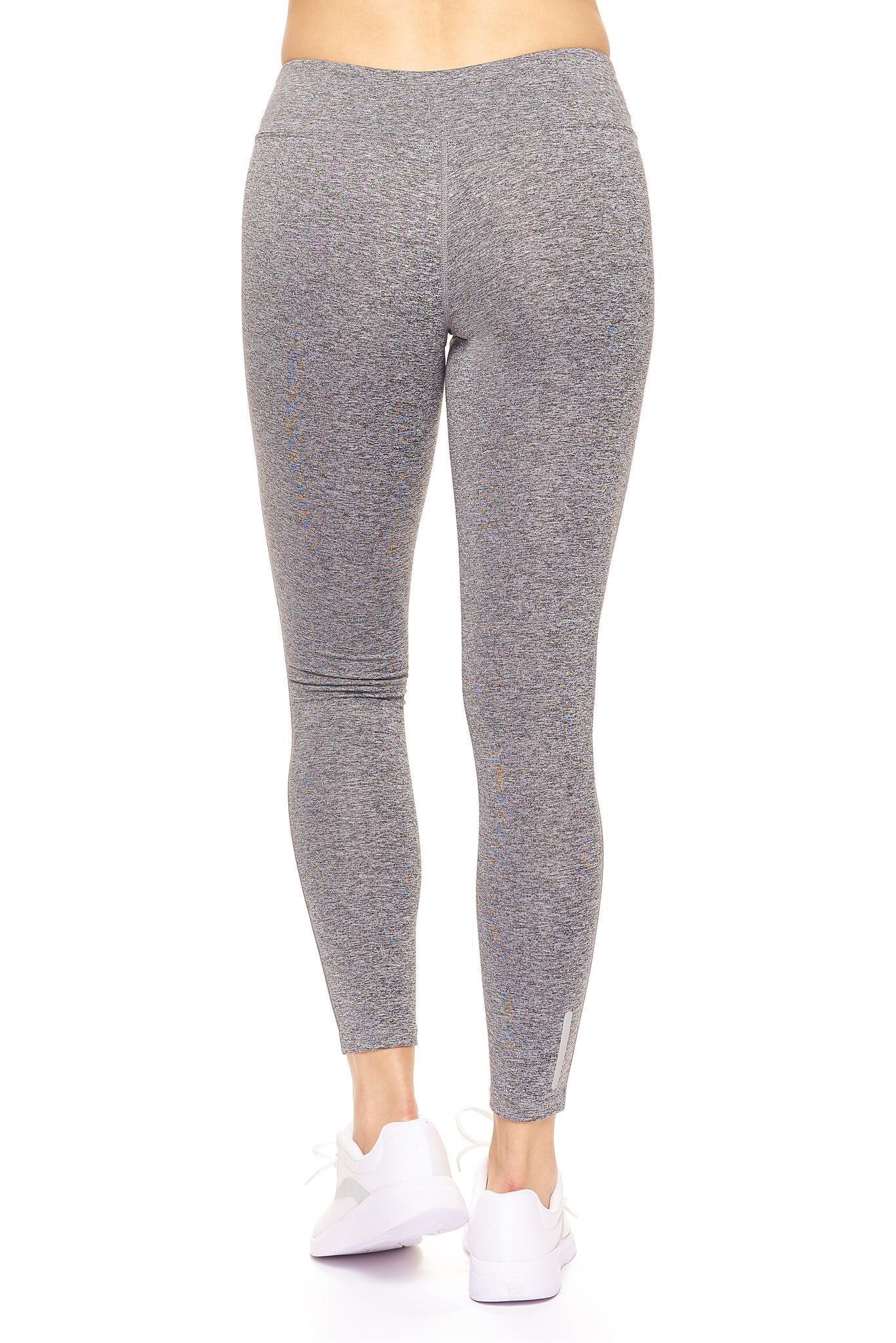 Expert Brand Wholesale Mid-Rise Full Length Leggings in Heather Charcoal Image 3#heather-charcoal