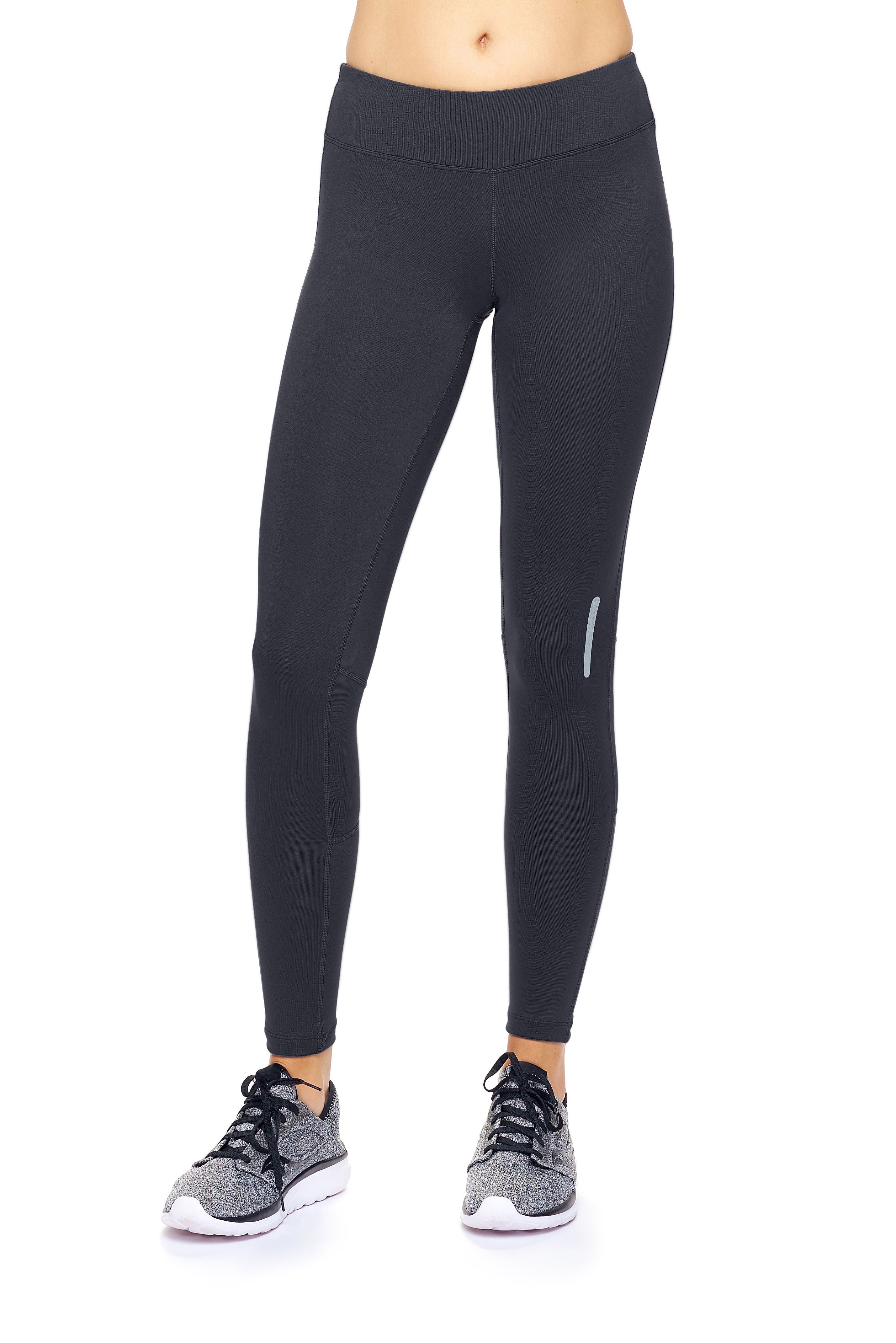 AQ1013 Mid-Rise Zip Pocket Full Length Leggings - Expert Brand #BLACK