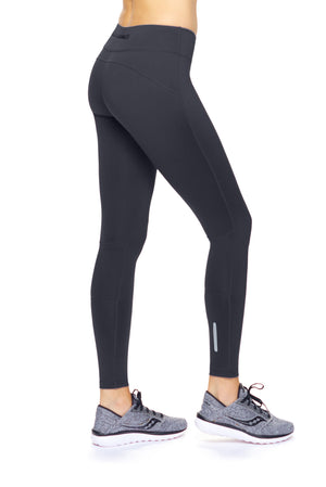 Expert Brand Wholesale Mid-Rise Zip Pocket Full Length Leggings in Black image 2#black