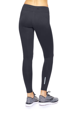 Expert Brand Wholesale Mid-Rise Zip Pocket Full Length Leggings in Black image 4#black