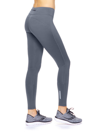 Expert Brand Wholesale Mid-Rise Zip Pocket Full Length Leggings in Graphite image 2#graphite