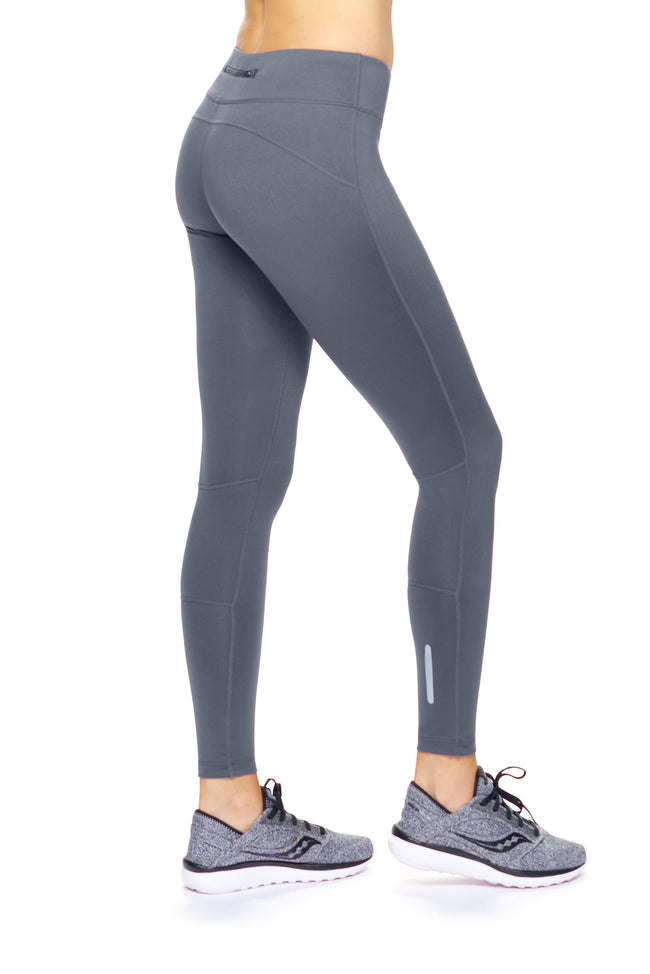 Expert Brand Wholesale Mid-Rise Zip Pocket Full Length Leggings in Graphite image 2#graphite