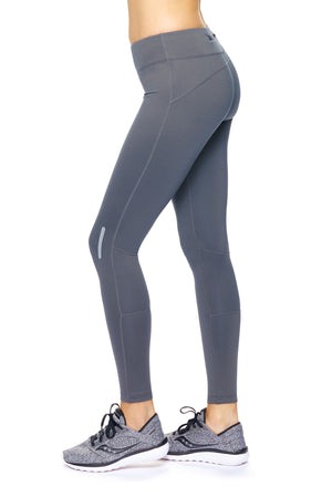 AQ1013 Mid-Rise Zip Pocket Full Length Leggings - Expert Brand #GRAPHITE