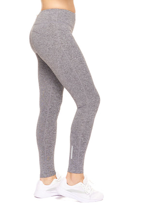 Expert Brand Wholesale Mid-Rise Zip Pocket Full Length Leggings in Heather Charcoal#heather-charcoal
