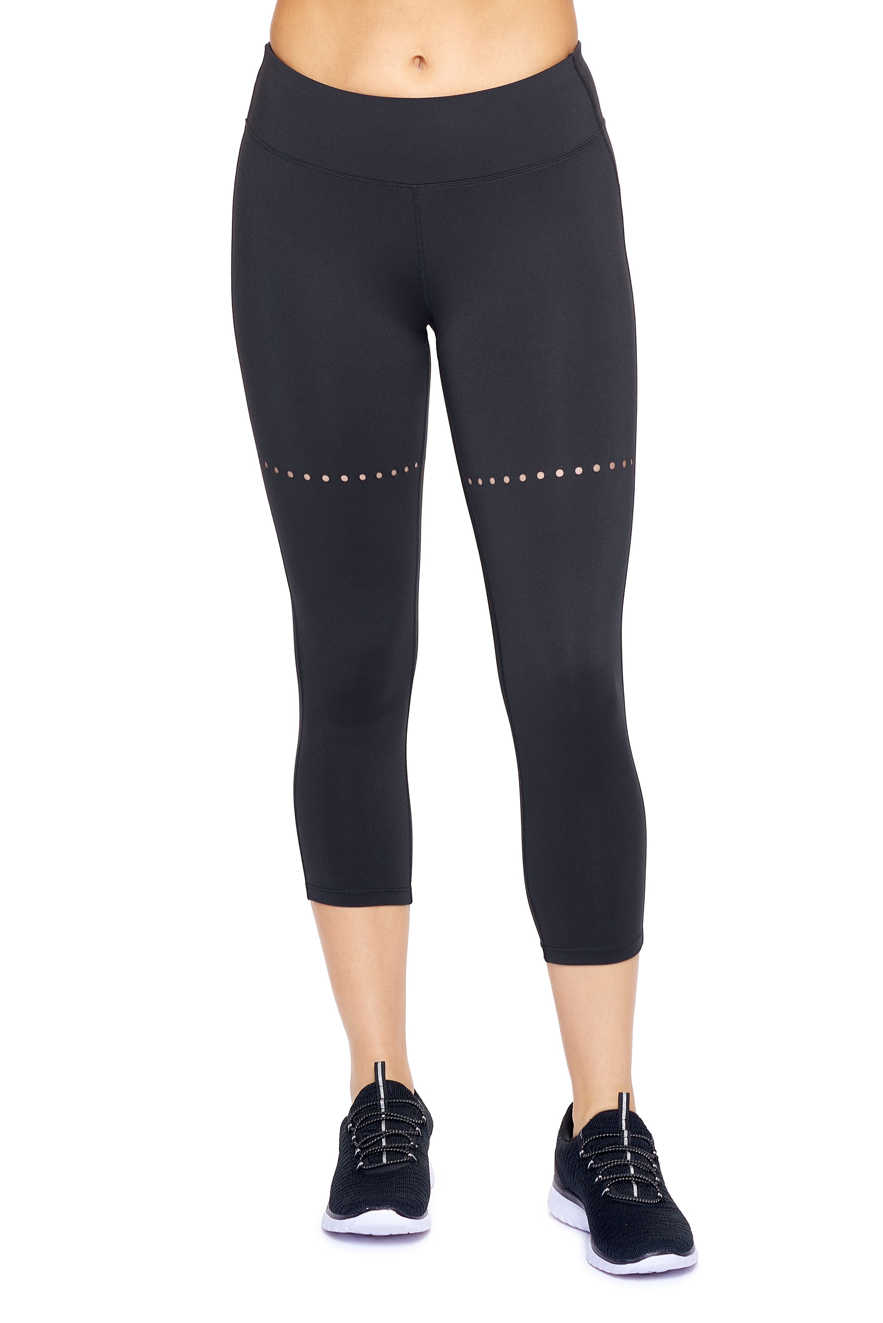 AQ1033 Mid-Rise Faux Seam Laser Cut Capri Leggings - Expert Brand#black