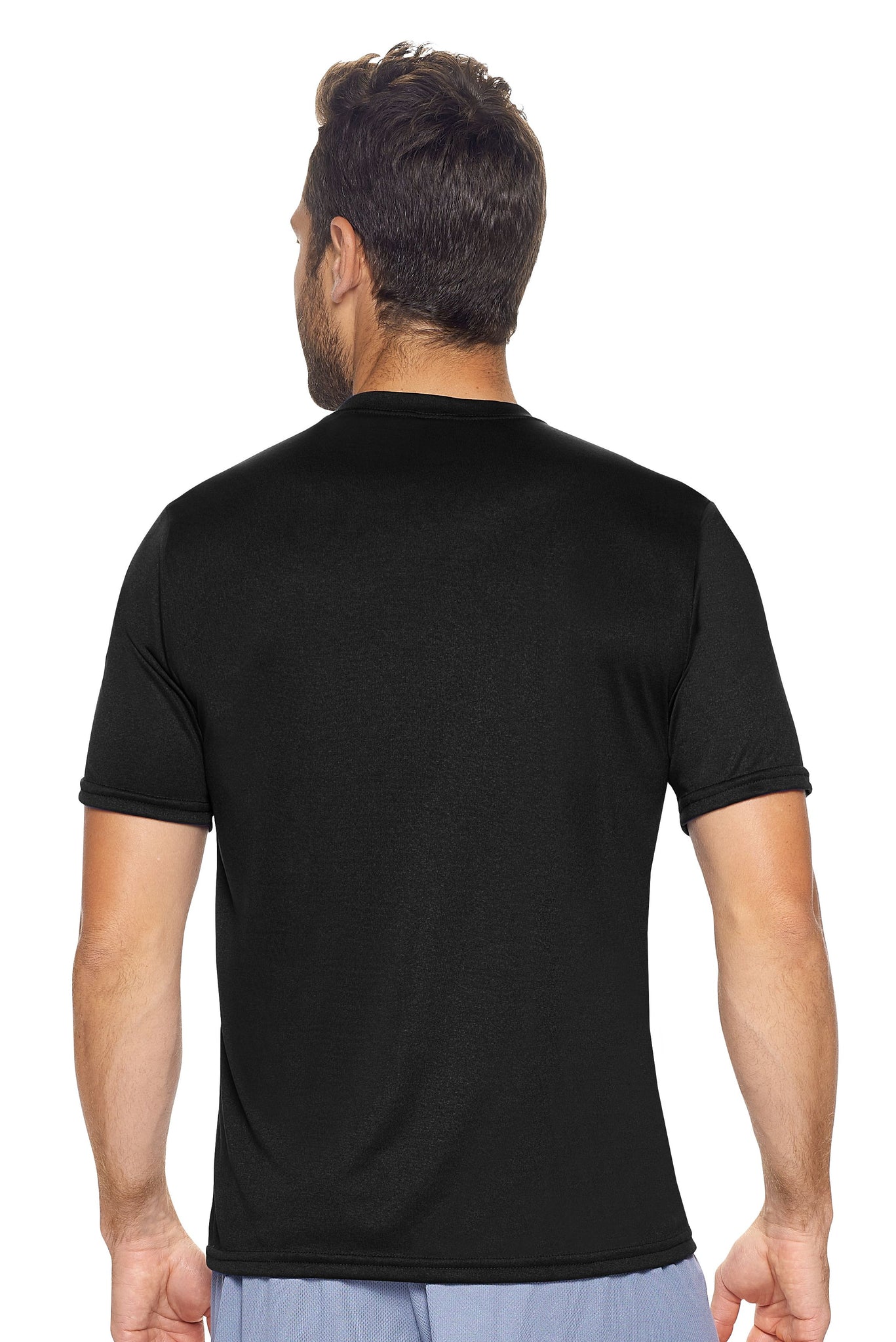Expert Brand Wholesale Men's Short Sleeve Natural-Feel Jersey Crewneck in Black Image 3#black