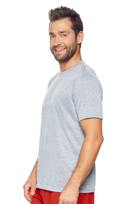 Expert Brand Wholesale Men's Short Sleeve Natural-Feel Jersey Crewneck in Heather Gray Image 2#heather-gray