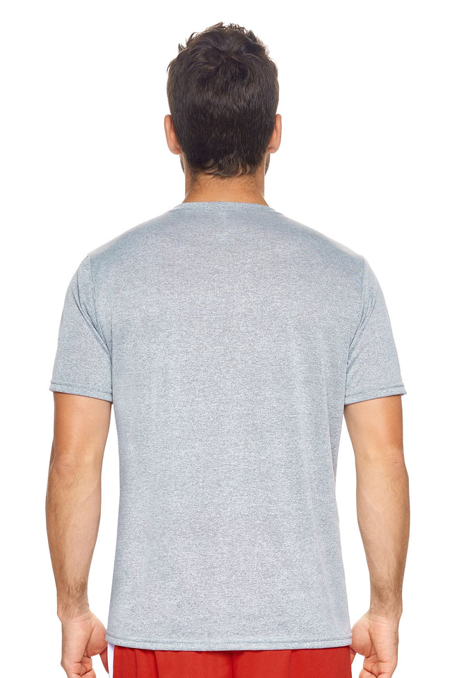 Expert Brand Wholesale Men's Short Sleeve Natural-Feel Jersey Crewneck in Heather Gray Image 3#heather-gray