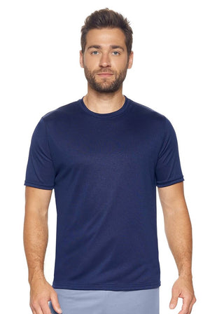 Expert Brand Wholesale Men's Short Sleeve Natural-Feel Jersey Crewneck in Navy#navy