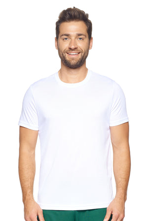 Expert Brand Wholesale Men's Short Sleeve Natural-Feel Jersey Crewneck in White#white