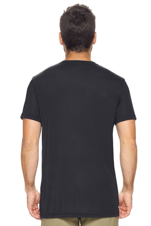 Expert Brand Wholesale Men's Siro™ Short Sleeve Henley in Black Image 3#black
