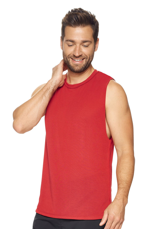 Expert Brand Wholesale Men's Siro™ Raw Edge Muscle Tee in Scarlet#scarlet