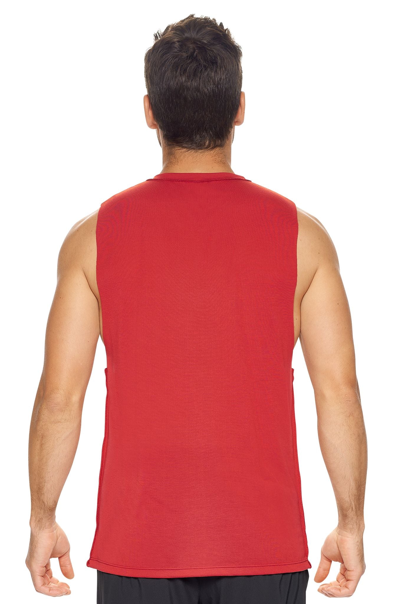 Expert Brand Wholesale Men's Siro™ Raw Edge Muscle Tee in Scarlet Image 3#scarlet