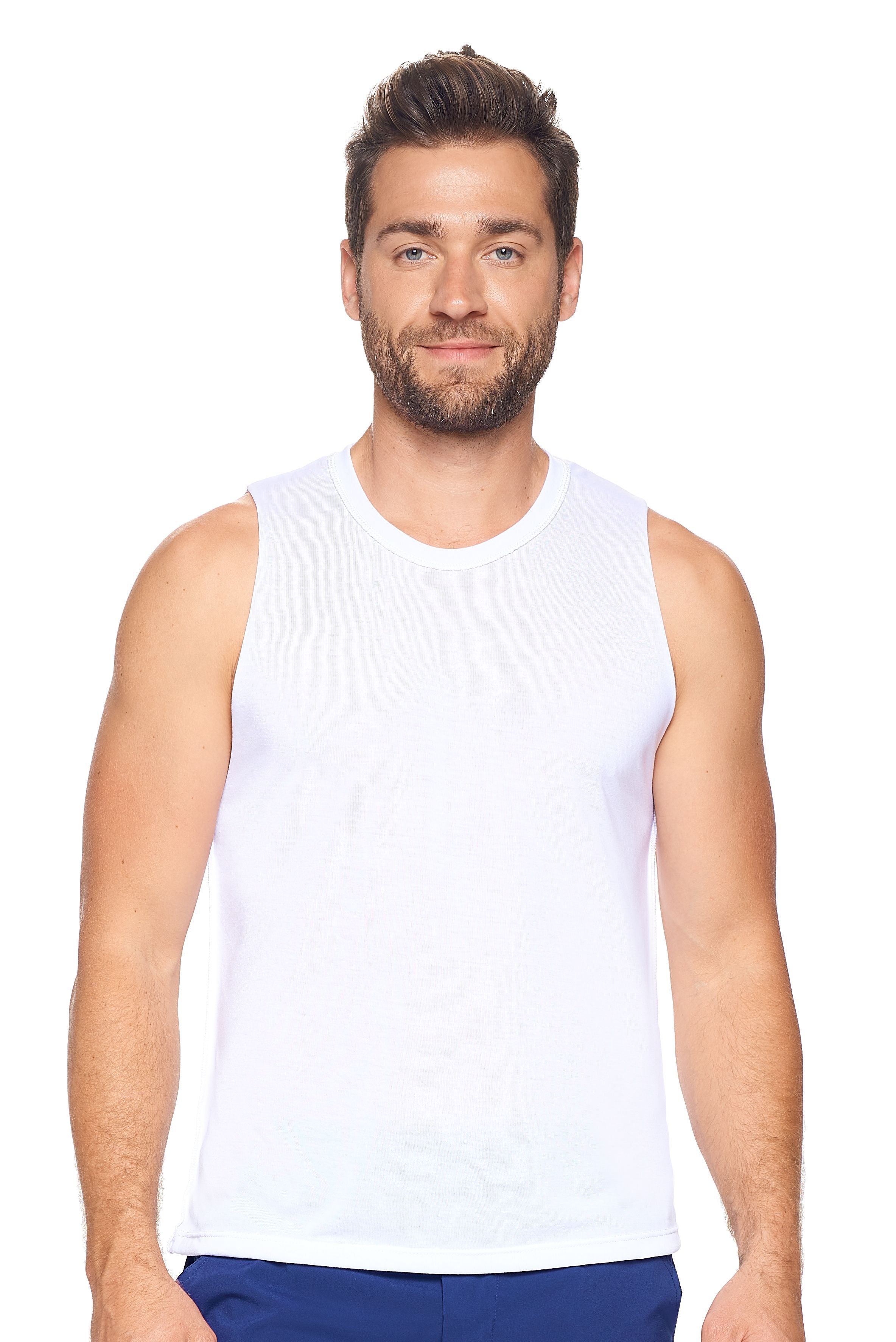 BE820🇺🇸 Siro™ Raw Edge Muscle Tee - Expert Brand#white