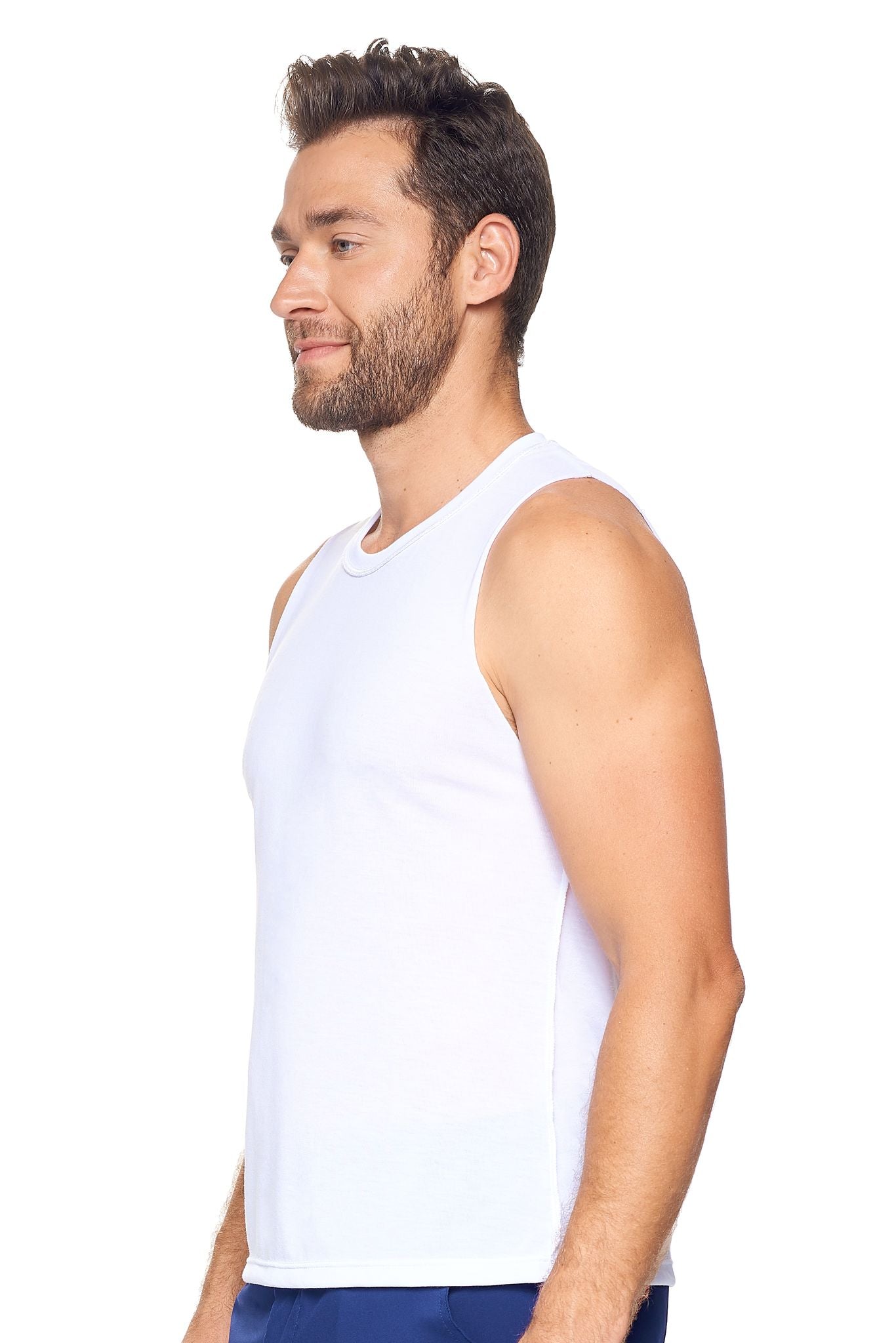 Expert Brand Wholesale Men's Siro™ Raw Edge Muscle Tee in White Image 2#white