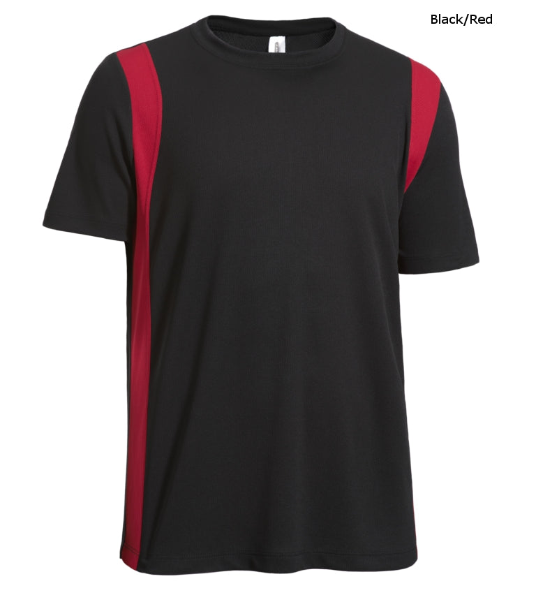 AJ826 Oxymesh™ Weekend Color block Tee Black Red Expert Brand #black-red