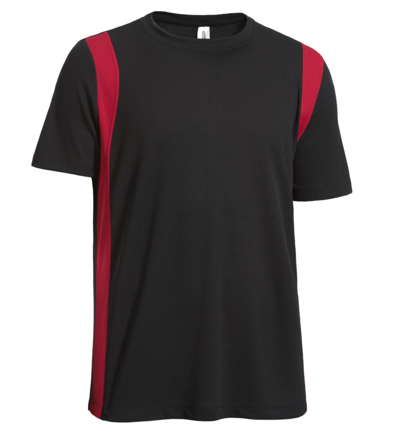 AJ826 Oxymesh™ Weekend Color block Tee Black Red Expert Brand #black-red