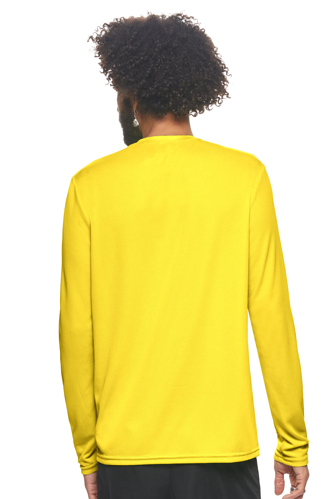 Expert Brand Wholesale Men's Oxymesh Performance Long Sleeve Tec Tee Made in USA AJ901D Bright Yellow Image 3#bright-yellow