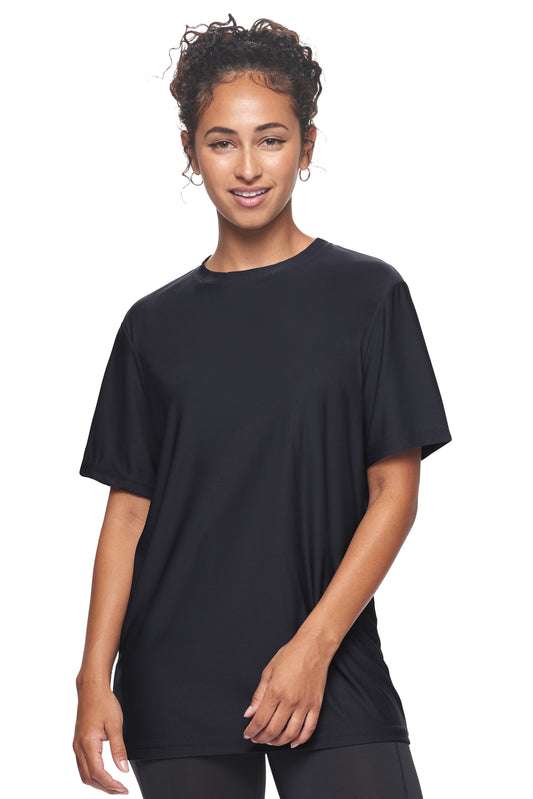 Expert Brand Wholesale Unisex Women Recycled Polyester REPREVE® T-Shirt Made in USA in black#black