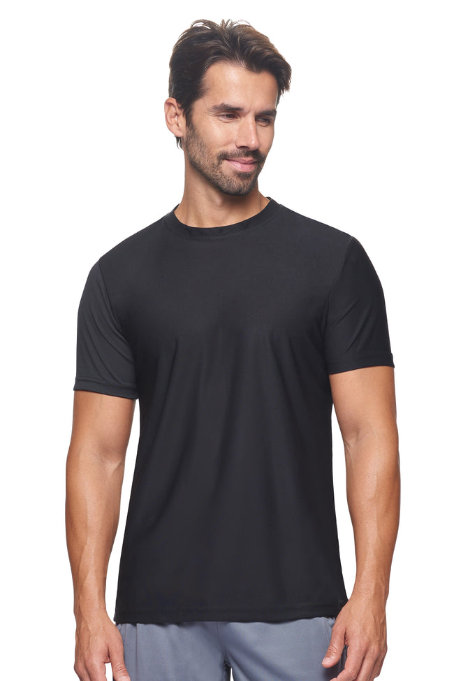 Expert Brand Wholesale Unisex Men Recycled Polyester REPREVE® T-Shirt Made in USA in black#black